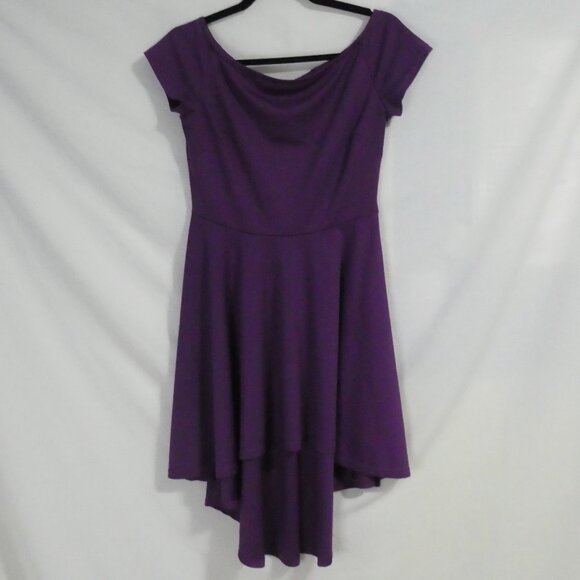 Purple High-Low Scoop Neck Short Sleeve Dress | medium - Picture 1 of 12